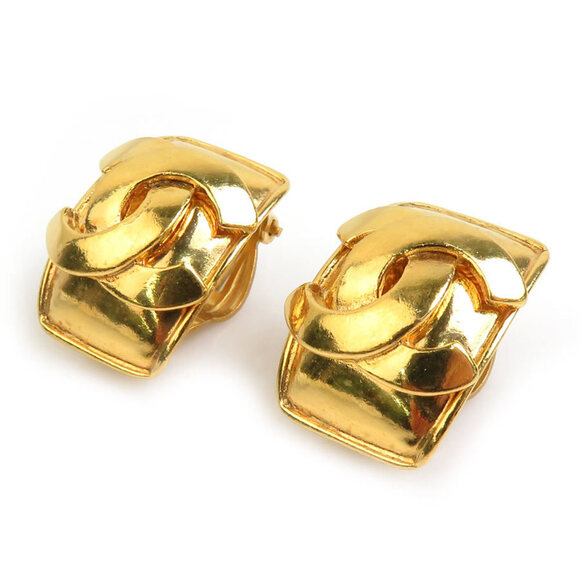 CHANEL Gold Logo Earrings - Picture 1 of 5